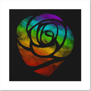 Rainbow rose Posters and Art